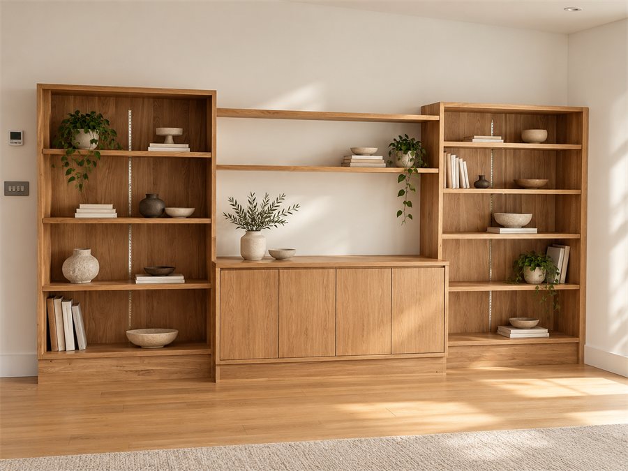 Oak Bookcase and Display Unit