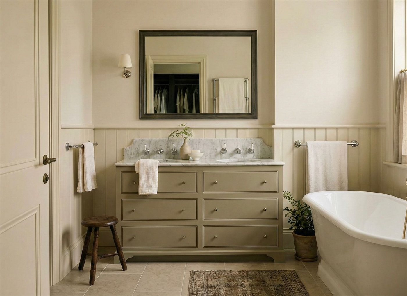 Painted Shaker In-Frame Double Vanity Unit